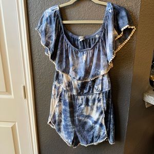 Cute white and blue romper